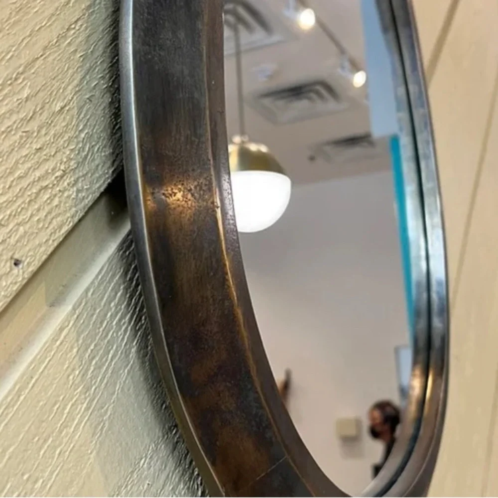Elegant Crate and Barrel Teardrop Wall Mirror - Bronze Finish